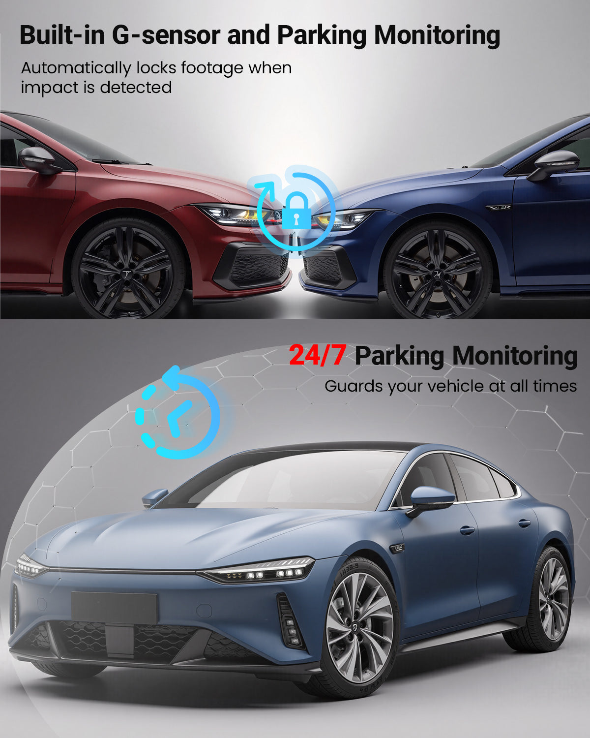 QCONTROL 4K Dash Cam Front and Rear, 4K+1080P Dual Channel Dash Camera for Cars, 5G WiFi Dashcam, Car Dash Cam with 3” IPS Screen, 170° Wide Angle, Night Vision, Parking Mode, G-Sensor, 64GB Card