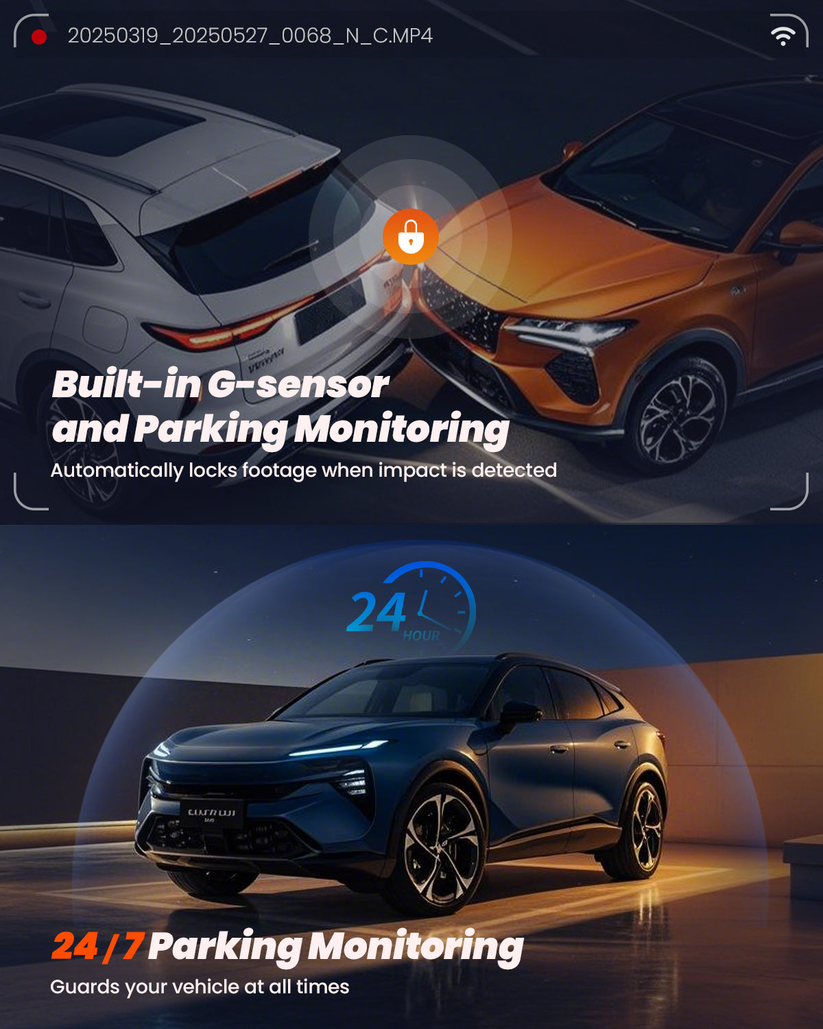 QCONTROL 3 ​​Channel Dash Cam Front and Rear Inside, 4K+1080P+1080P Dash Camera for Cars, 5G WiFi Dashcam with GPS, Car Camera with 3-Inch Screen, IR Night Vision, 24Hr Parking Mode, G-Sensor, 64GB Card